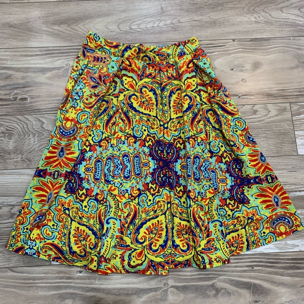 LuLaRoe Colorful Paisley Midi Skirt